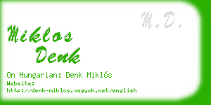 miklos denk business card